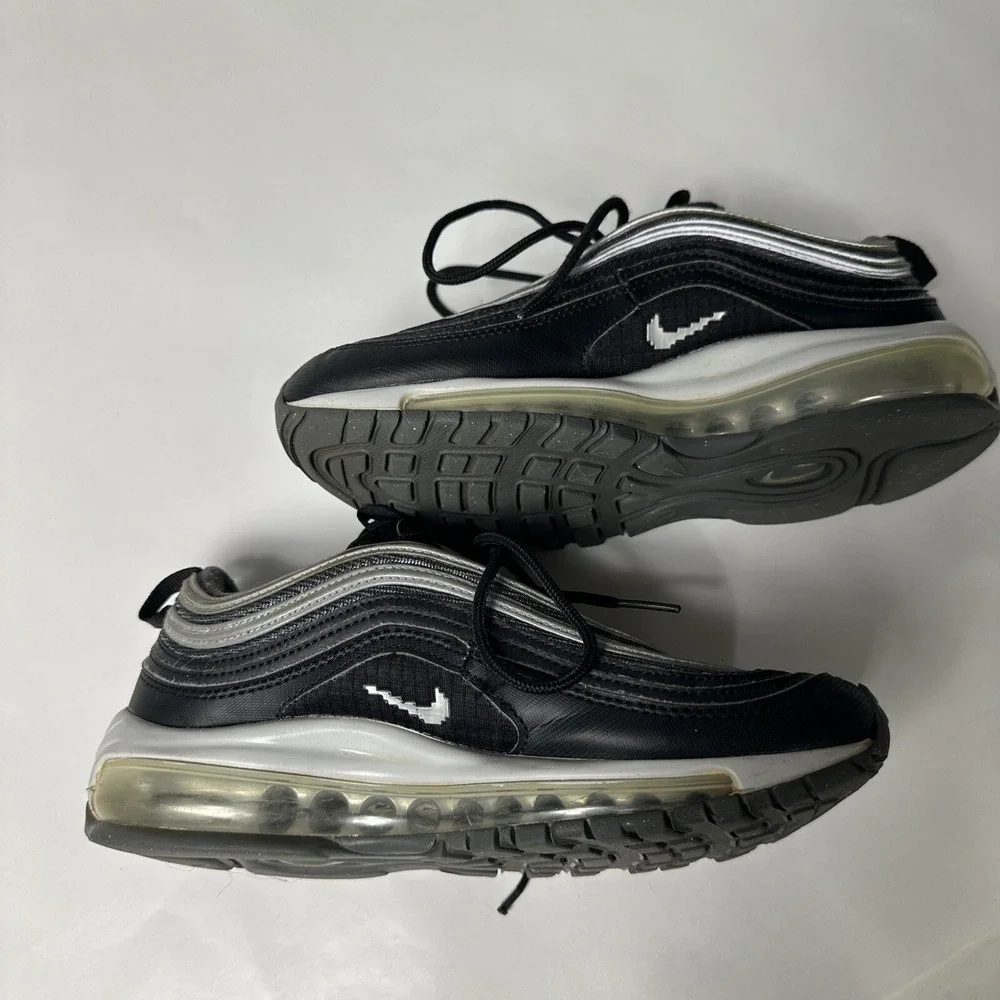 Nike Air Max 97 Black Pixel Silver White Sneakers 5Y BQ8380-001